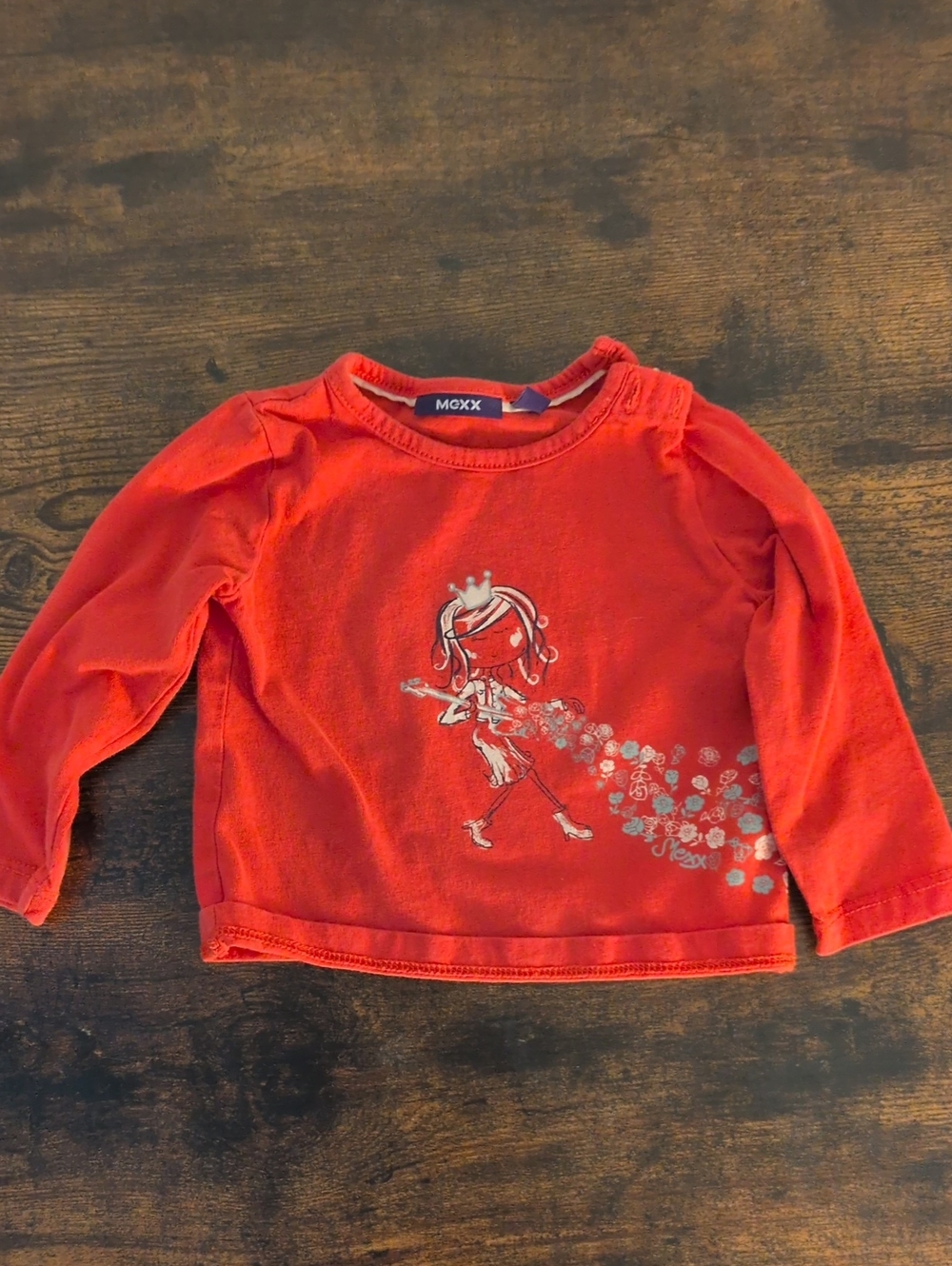 5/$25 Mexx Pink Long-Sleeve Top with Princess Print 6-9M